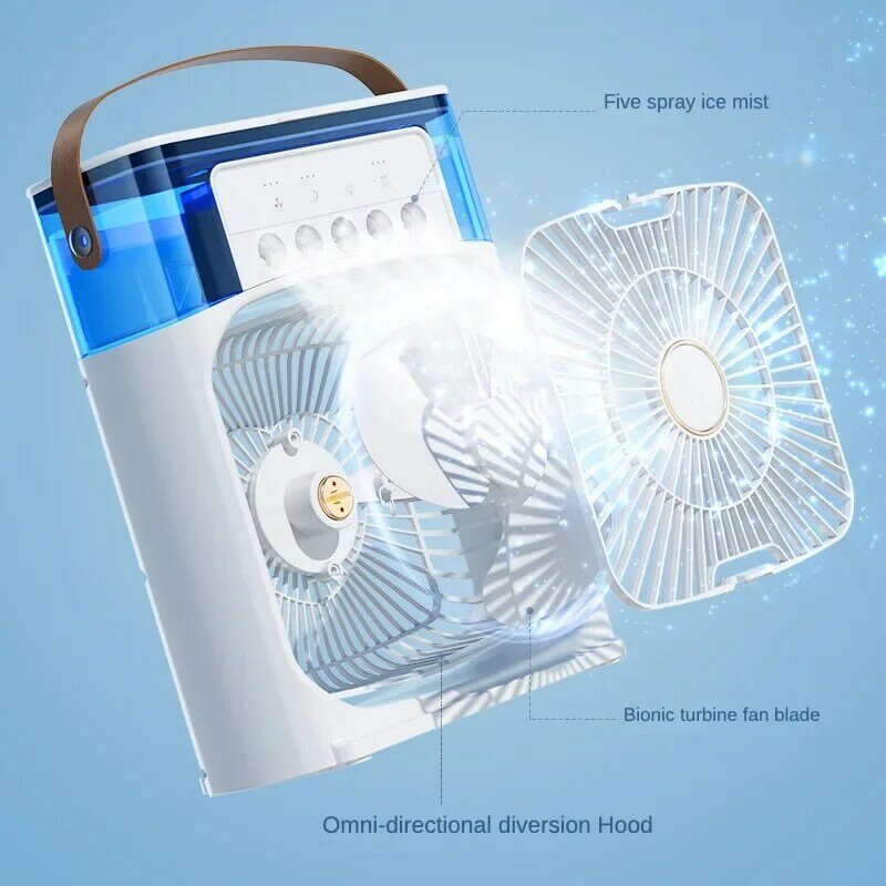 Portable Humidifier  Fan AIr Conditioner Household Small Air Cooler Hydrocooling Portable Air Adjustment For Office 3 Speed Fan
