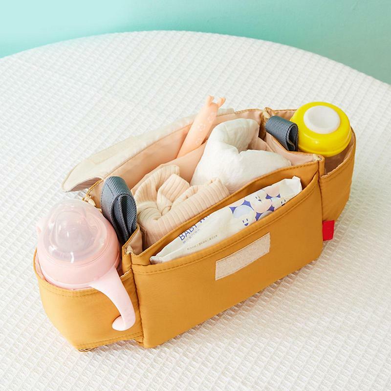Bolsa de pañales colgante impermeable de gran capacidad para mamá, bolsa de viaje para mamá, soporte para taza de agua, bolsas de cochecito de bebé de maternidad, Organizador