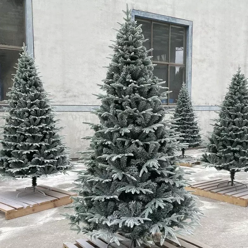 Branca Simulada Neve Árvore De Natal Criptografia, PE Menos Neve, Árvore De Natal Ornamentos Decorações, 1.2 1.5m
