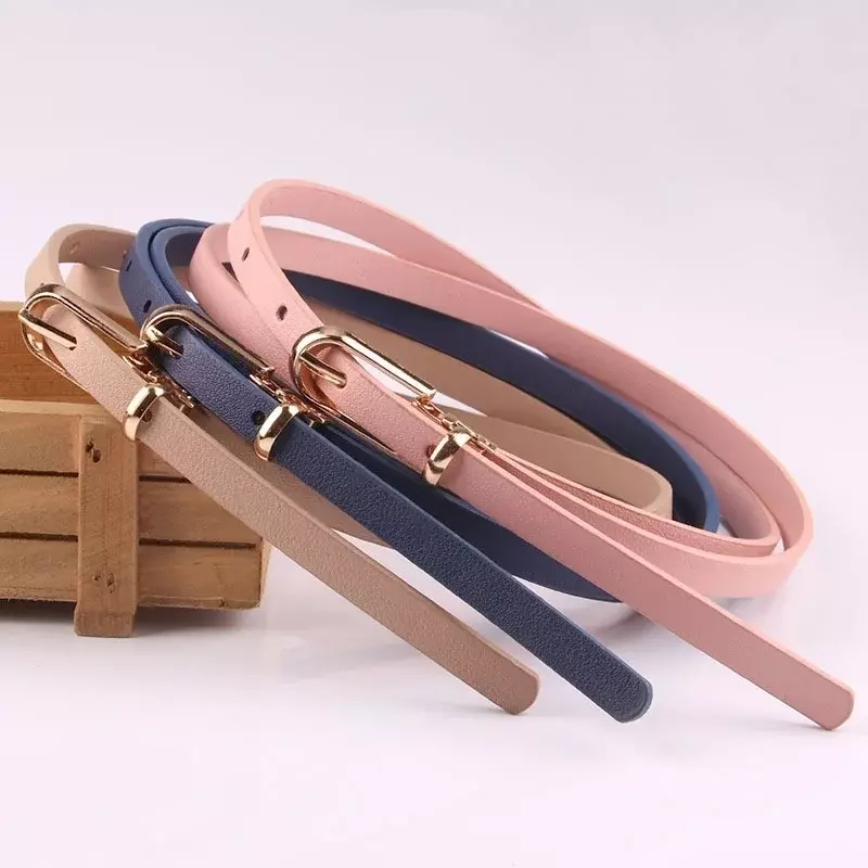 Cinturón de vestir elástico estrecho para mujer, cinturón de moda, hebilla delgada, cinturón para niña, accesorios de ropa
