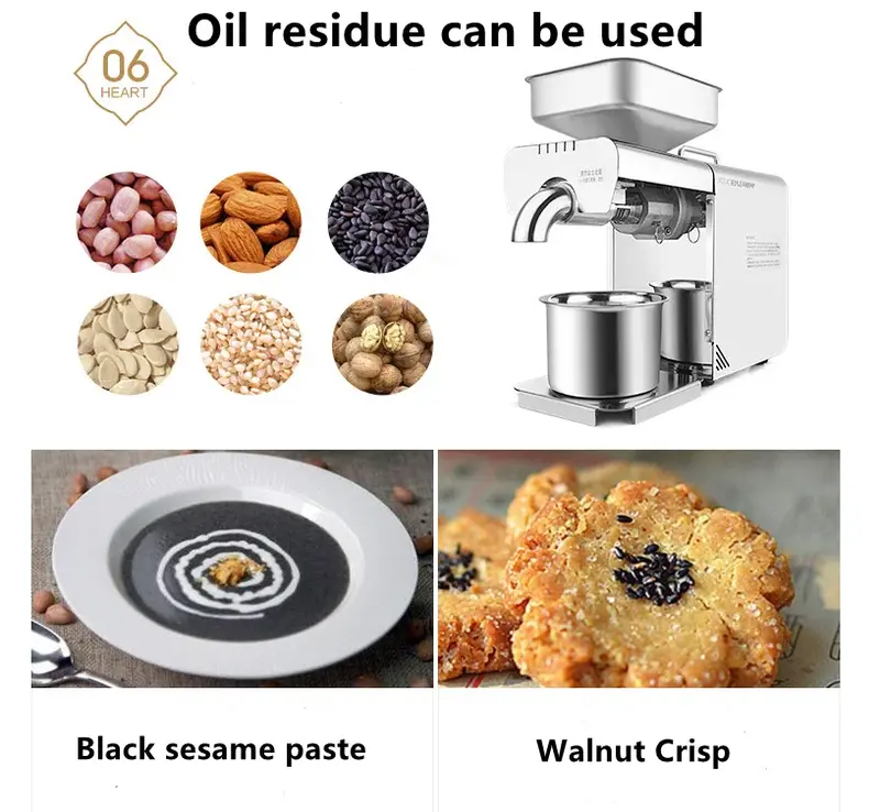 Household oil press stainless steel sesame sunflower seeds nut almond small oil pressers
