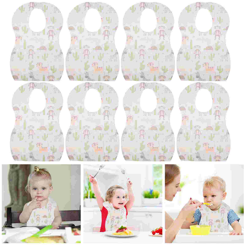 20 Pcs Baby Bib Protector for Kids Apron Cartoon Infant Non-woven Fabric Clothes