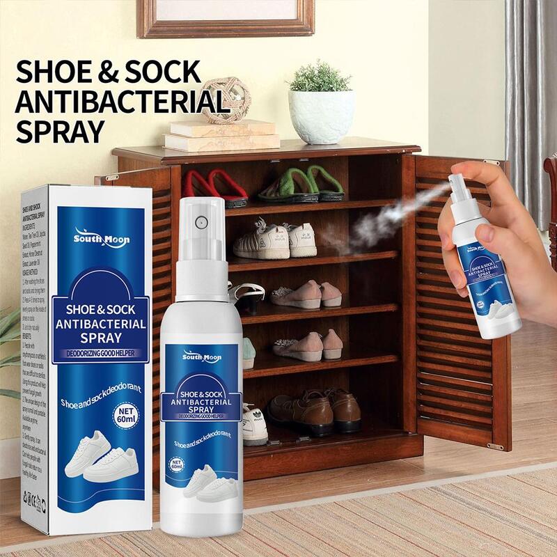 60ml Shoe Shock Antibacterial Spray Foot Odor Shoes Stink Freshener Socks Odor Remover Spray Refresh Antiperspirant