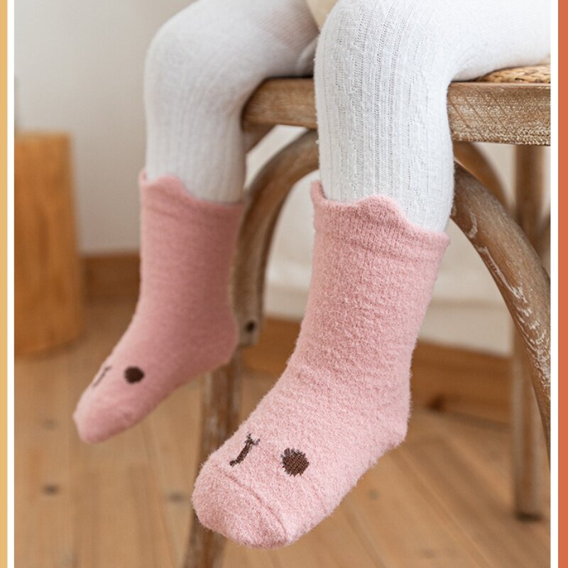Newborn Baby Warm Socks MultiColor Middle Style Lovely Boy Girl Winter Non-Slip Socks Indoor Home