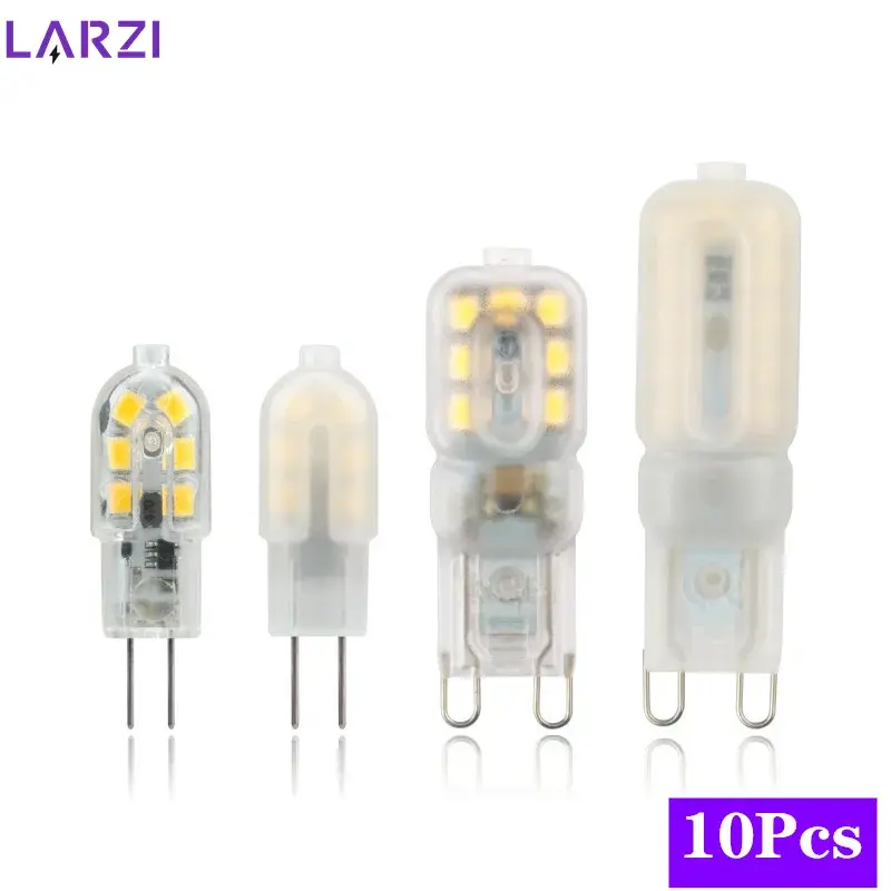 Bombilla LED G4 G9 para lámpara halógena, reemplazo de iluminación SMD 110, 3W, 5W, 7W, CA 220V, 2835 V, cc 12V, lote de 10 unidades