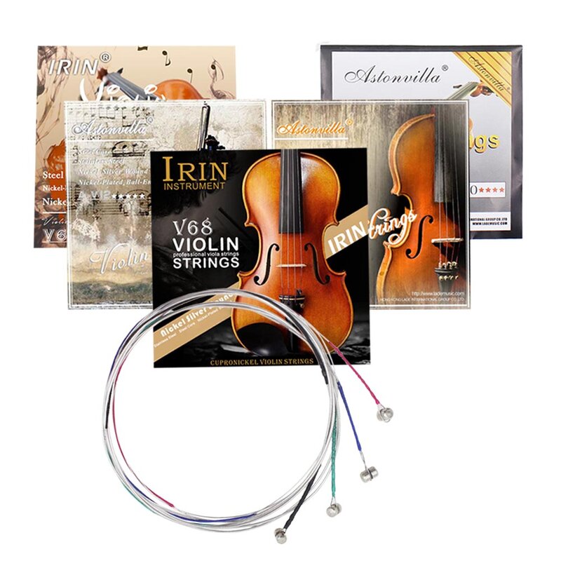 Cordas de violino profissionais, peças e acessórios para instrumentos musicais, prata níquel ferida para 4/4, 3/4, 1/2, 1/4, E-A-D-G
