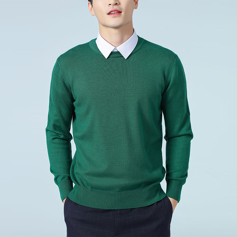 Kasjmier Trui Met O-hals Pullovers Heren Losse Oversized Gebreide Shirt Herfst Winter Nieuwe Koreaanse Homme Hiver Top 19 Kleuren