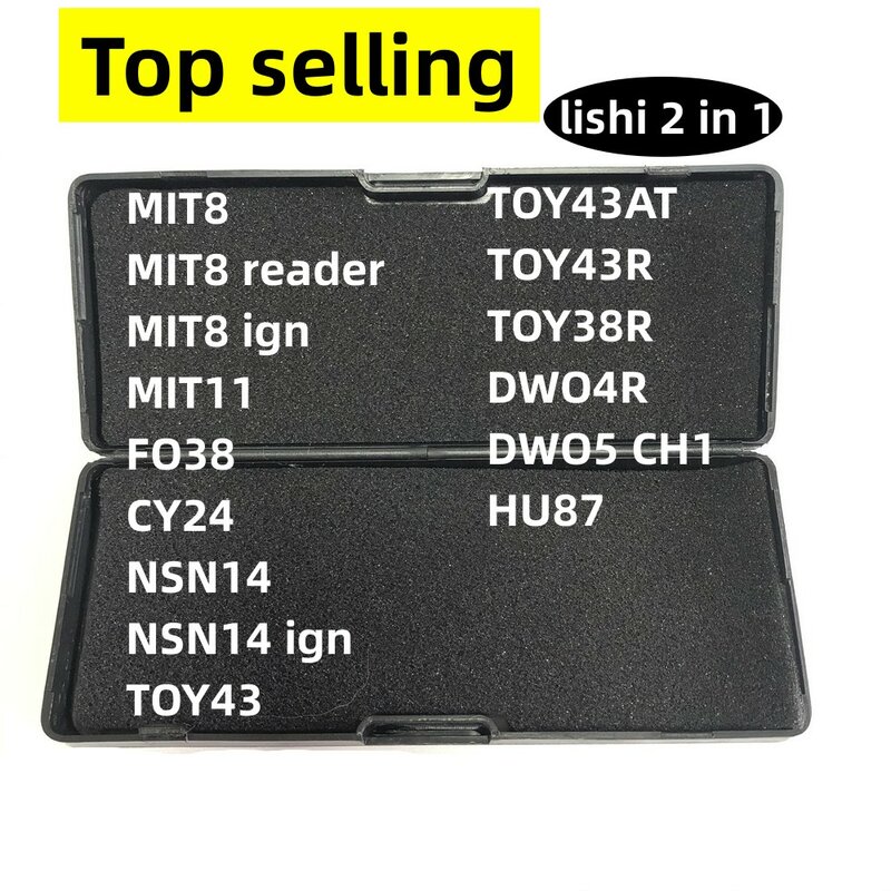 Lishi-Outil 2 en 1 pour clé de voiture, MIT8, MIT11, FO38, CY24, NSN14, TOY43, TOY43AT, TOY43R, TOY38R, DWO4R, DOW5, CH1, HU87, Meilleure vente