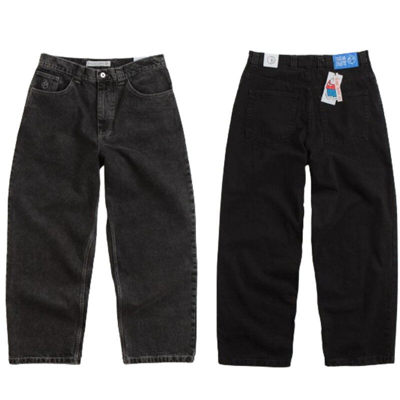 Streetwear Polar Big Boy Jeans Y2K Pants Harajuku Hip Hop Cartoon Embroidery Retro Blue Baggy Jeans Men Women Gothic WideTrouser