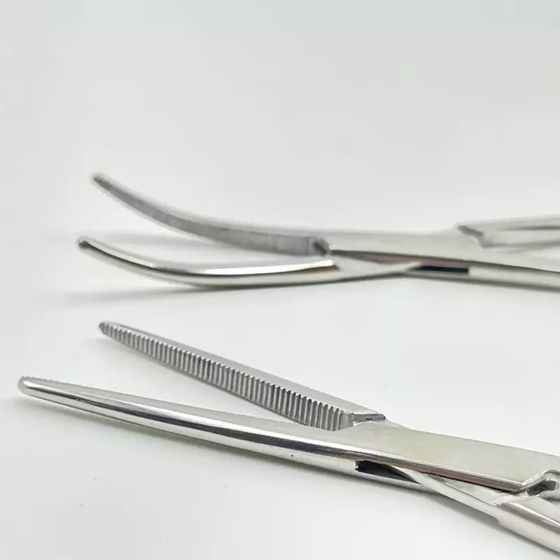 Pinze emostatiche in acciaio inossidabile pinze vascolari clip chirurgiche gomito dritto clip per zanzare grandi e piccole modelli completi