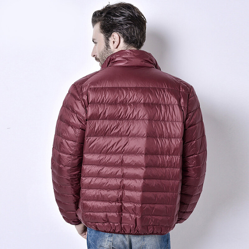 남성용 초경량 화이트 덕 다운 재킷, 얇은 깃털 2023, 남성 캐주얼 코트, 겨울 가을 선물