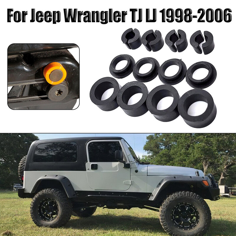 12 pezzi di accessori per auto in plastica boccole di supporto del sedile anteriore e fissaggio del sedile allentato oscillante per Jeep TJ LJ 1998-2006 sostituzione diretta
