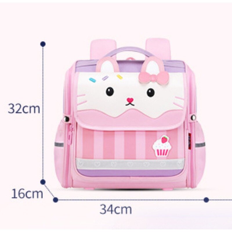 Primary Students Horizontal Schoolbag Cartoon Cute Kids Backpack Lightweight Breathable Waterproof Book Bag Shoulders Backpacks