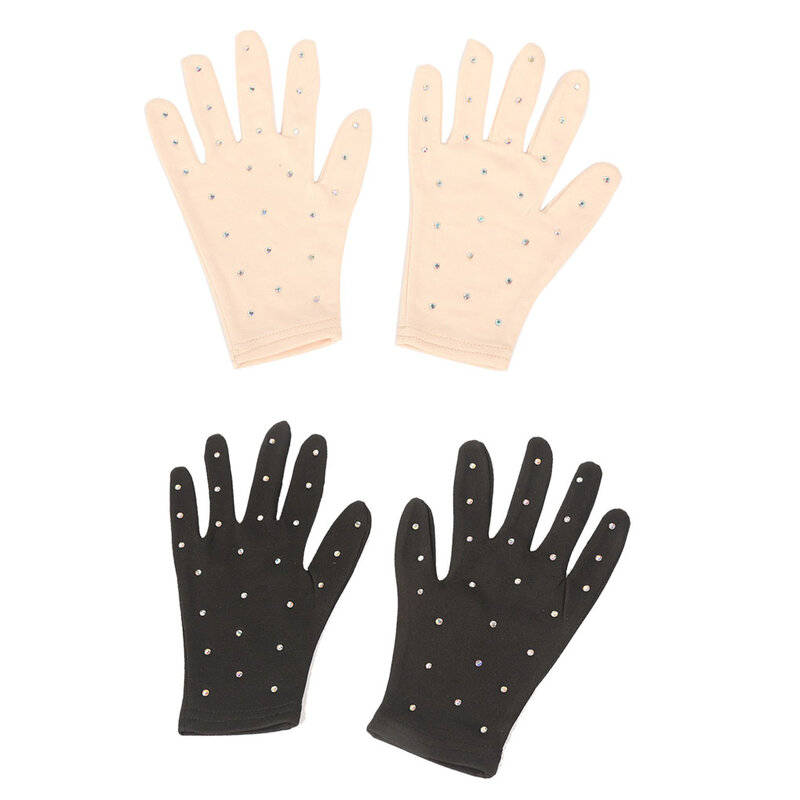 New Fashion Figure Skating Wrist Gloves Skin Friendly Sunscreen Mittens Crystal Gloves for Adult Cycling  S/M/L