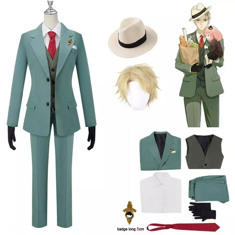 Anime Family Twilight Loid Forger Cosplay Costume With Hat Wigs Badge Men Outfits Custom Made