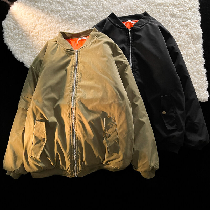 Harajuku Parkas de algodão quente masculino, jaqueta grande, jaquetas de inverno masculinas, casaco acolchoado blusão, Parkas mulher, E44, 2023