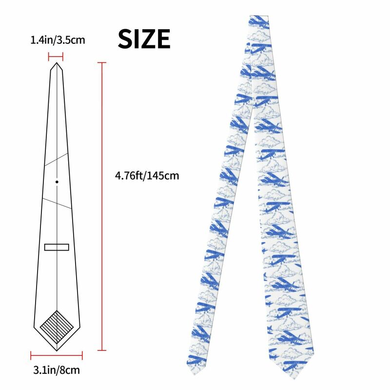 Mens Tie Classic Skinny Clouds And Airplanes Neckties Narrow Collar Slim Casual Tie Gift