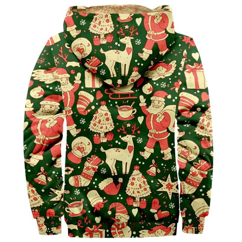 Мужские толстовки на молнии Рождество 2023 свитшот с длинным рукавом Merch куртка с графическим принтом Женское зимнее пальто 3D одежда