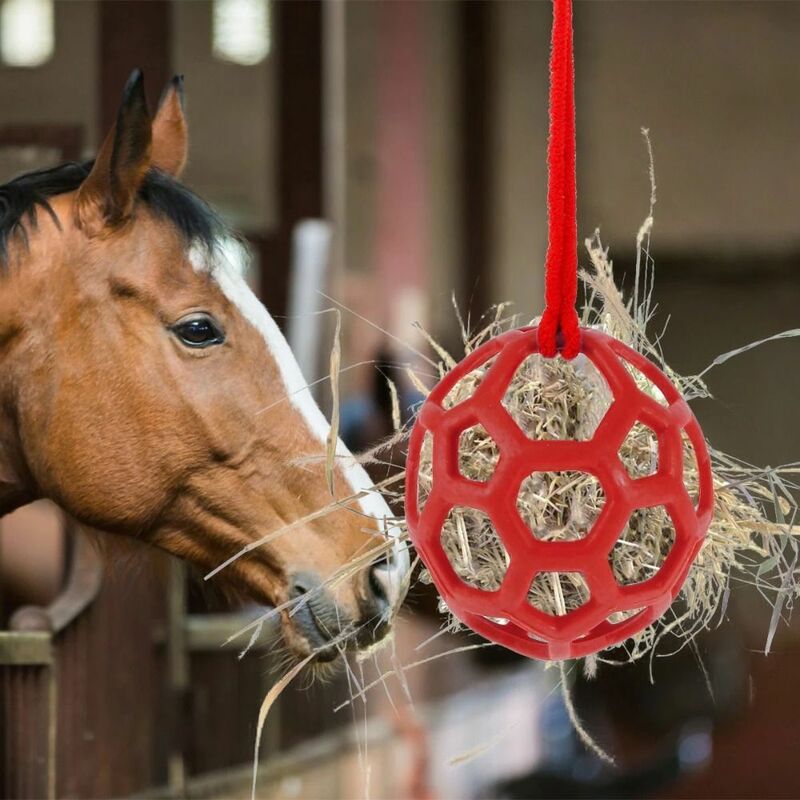 Tpr Paard Traktatie Bal Rood/Blauw/Groen Cirkelvormige Pony Hooi Feeder Duurzame Zachte Paardenvoeding Dispenser Paard Stal Stall Rust