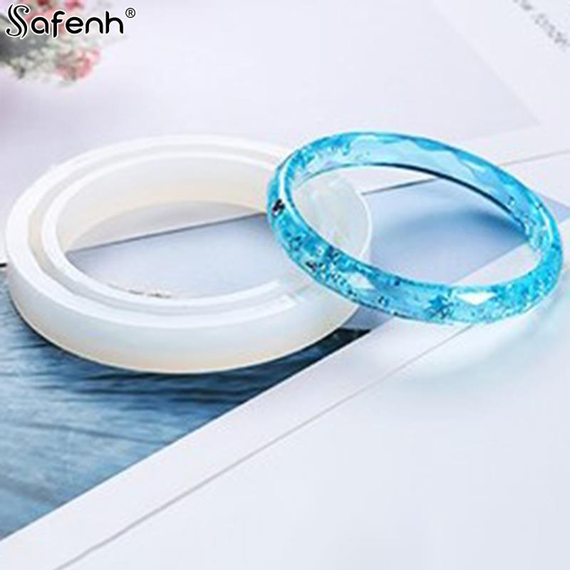 Molde de silicona transparente para fabricación de joyas, herramienta de resina epoxi para pulsera, bricolaje, 56/60/62mm, 1 pieza