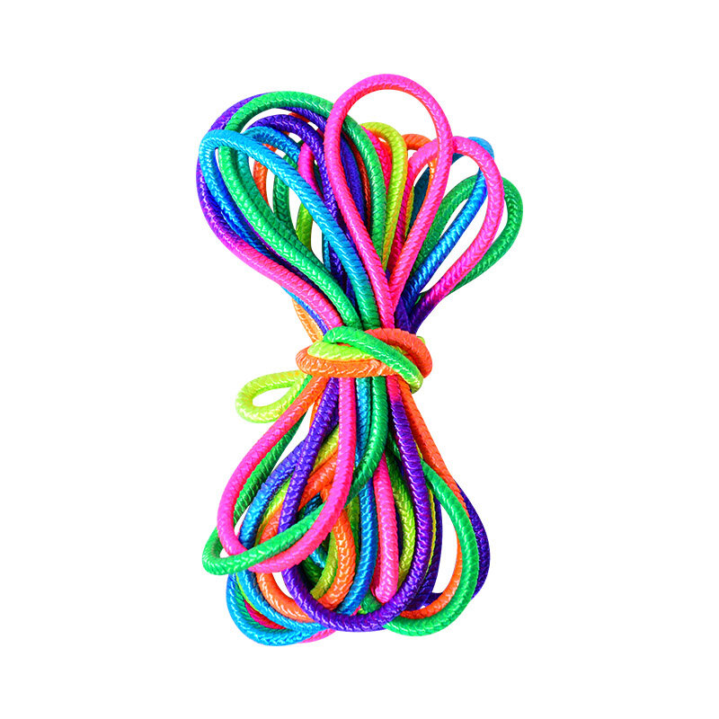 Tali karet senam tali lompat elastis pelangi untuk permainan Fitness luar ruangan anak dan dewasa Juegos Divertidos Kinder Spiele
