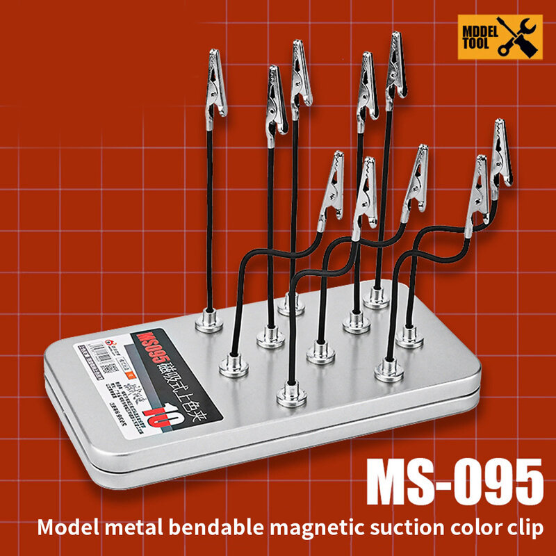 Grampos de pulverização magnética Clip com caixa, Bendable Jacaré Clip Sticks, suporte de pintura, modelo ajustável, Hobby DIY Tool Set