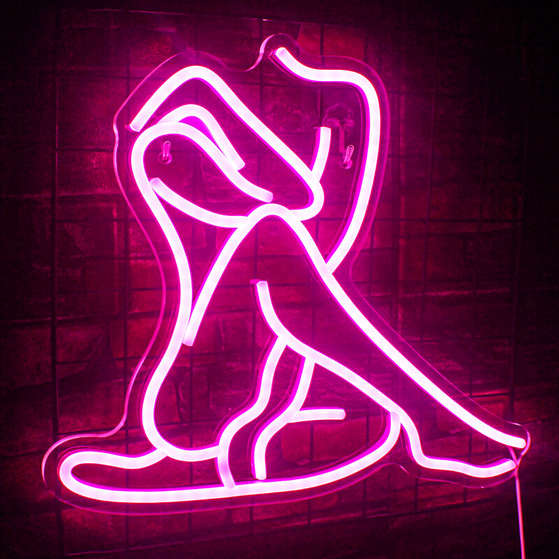 Lampu tanda Neon LED wanita seksi Logo tubuh Pose dekorasi kamar untuk kamar tidur pesta rumah Bar Malam klub USB bertenaga lampu dinding seni