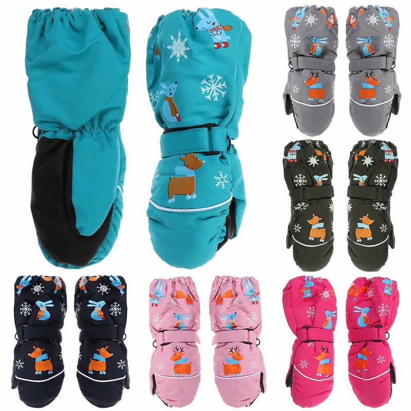 Gants de neige imperméables et coupe-vent pour enfants, mitaines de ski chaudes pour garçons et filles, gants de lapin pour enfants, optique d'hiver pour bébé, 2 à 6 ans
