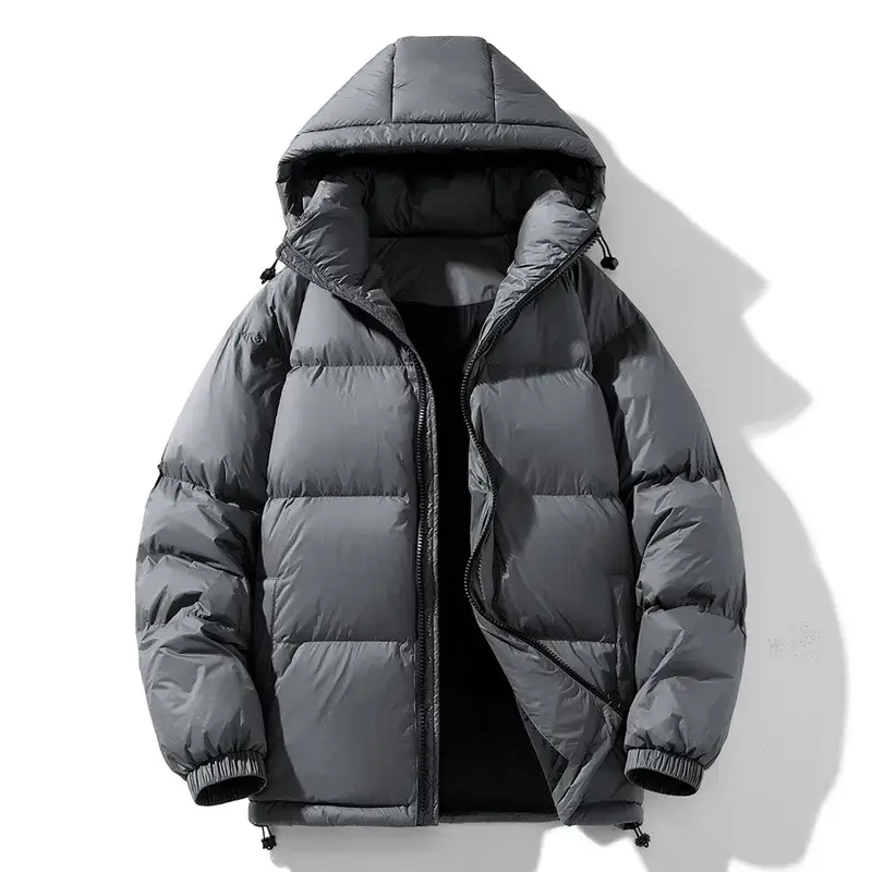 Abrigo de plumón de pato blanco con capucha para hombre, chaquetas cálidas de moda, chaqueta gruesa informal de invierno, talla V50, 2023