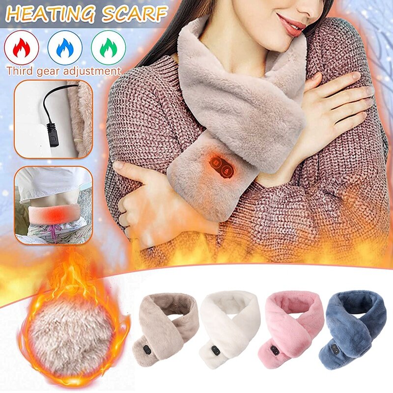 男性と女性のための加熱されたネックスカーフ,加熱された首の暖房,睡眠,冷水保護,暖かい,冬