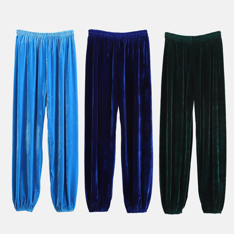 Traje de Kung Fu de uniforme de Tai Chi, pantalones de artes de cola de Martail de terciopelo, Pantalones chinos tradicionales de Wushu WingChun, ropa de ejercicio Morning