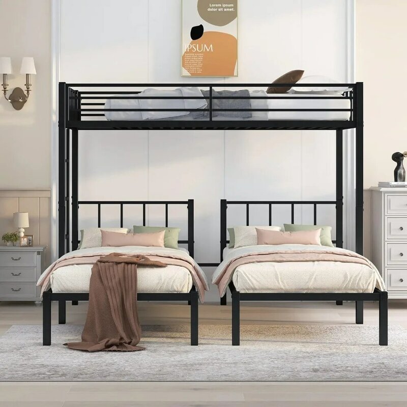 Triple Bunk Beds for Kids,Heavy Duty Metal Frame,Can Be Divided Into 3 Twin Bed,Twin Over Twin Bunk Beds for 3, Triple Bunk Bed