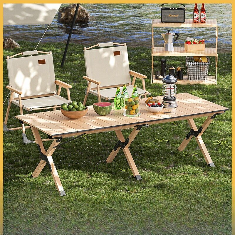 Składany stół na zewnątrz Przenośny stół kempingowy Stół piknikowy i krzesło Garnitur Artykuły kempingowe