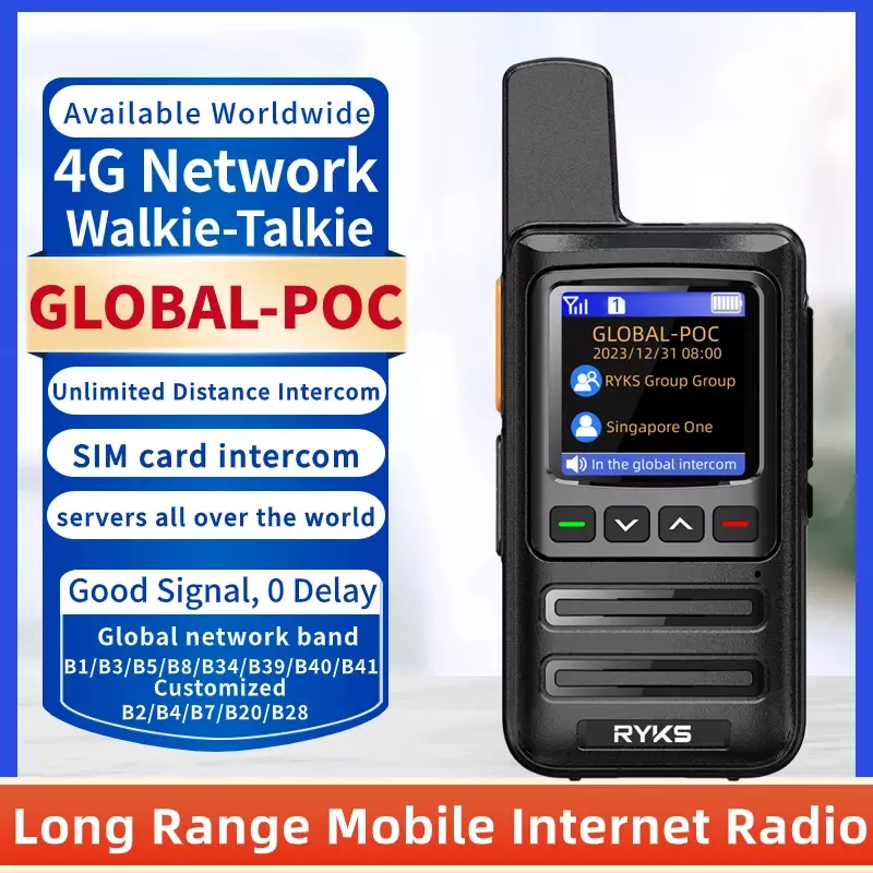 Plartfr-radio bidireccional de banda completa 4G, minitarjeta Sim, intercomunicador para exteriores, walkie talkie de largo alcance, par de 5000km (sin tarifa)