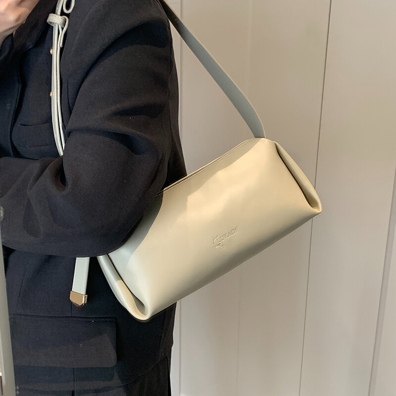 Tas wanita Baguette klasik tas bahu ketiak desainer mewah mode untuk wanita tas selempang kasual clutch kulit PU