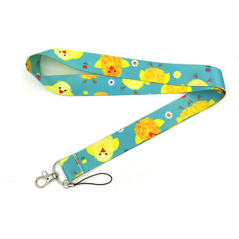 Yellow Chicken Duck Key lanyard Car KeyChain ID Card Pass Gym Mobile Phone Badge Kids Key Ring Holder Jewelry Decorations