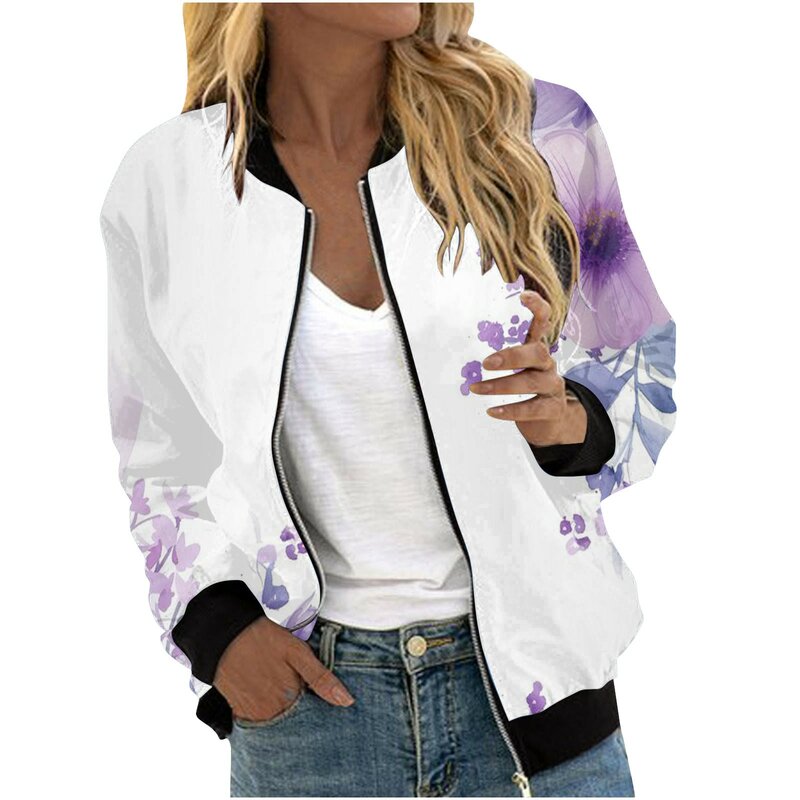 Frauen Herbst Mode Freizeit Quadrat dünne Tasche Jacke Bluse Mantel Baseball Top