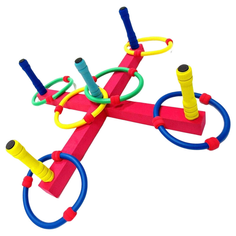 Ring Toss Backyard Game forniture per bambini puntello da allenamento semplice da giocare giocattoli educativi artigianali di intrattenimento multicolore