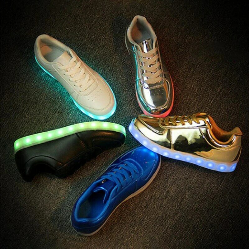 EUR 31-46 Sneakers luminose carica USB Led scarpe per bambini ragazzo ragazza uomo donna incandescente Tennis bambini illuminano le scarpe