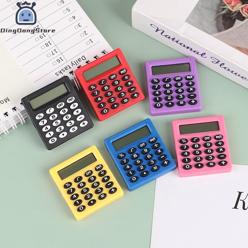 شخصية صغيرة لون الحلوى إلكترونيات المكاتب المدرسية ، آلة حاسبة مبتكرة ، قرطاسية جيب البوتيك ، آلة حاسبة مربعة صغيرة
