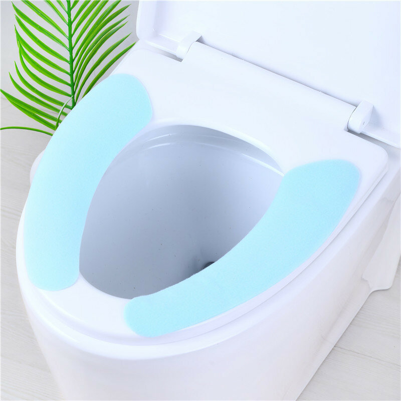 1คู่ Reusable Warm Plush ห้องน้ำที่นั่งเติมห้องน้ำล้างทำความสะอาดได้พรมปูพื้นสุขภาพ Sticky Pad เครื่องใช้ในครัวเรือน