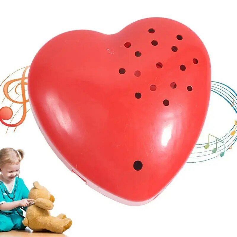 Mini grabadora de voz en forma de corazón, caja de sonido para hablar, botones grabables para niños, 30 segundos, muñeco de peluche