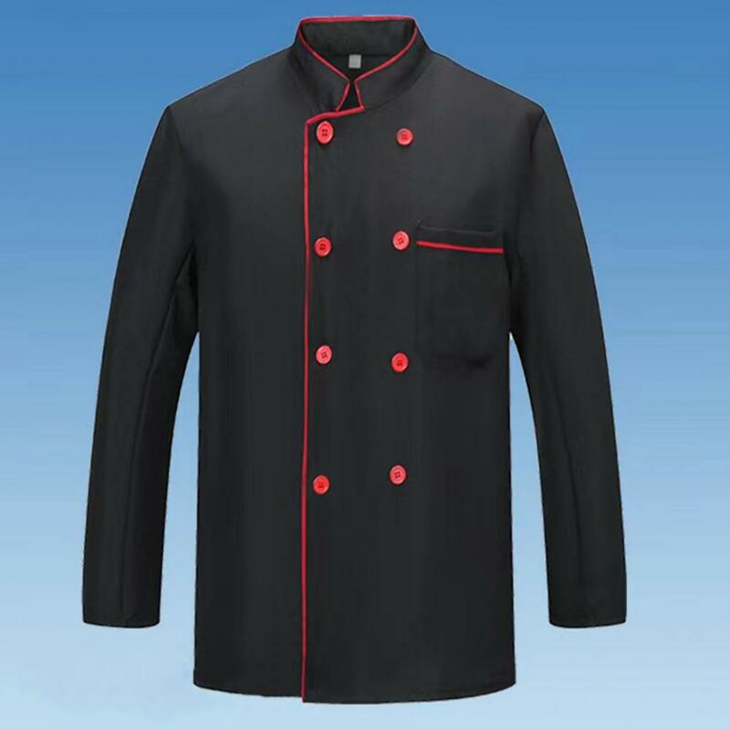 Fantastic Chef Jacket Catering Stand Collar Breathable Service Bakery Chef Coat  Uniform Working