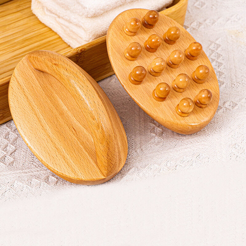 Spazzola per massaggio Gua Sha portatile in legno naturale vita gamba corpo meridiano raschiando terapia termale strumento per il rilassamento anticellulite
