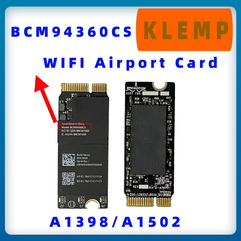 오리지널 와이파이 공항 블루투스 카드, 맥북 프로 레티나 13 인치 15 인치 A1398 A1502, 2015 년용, BCM943602CS, BCM94360CS
