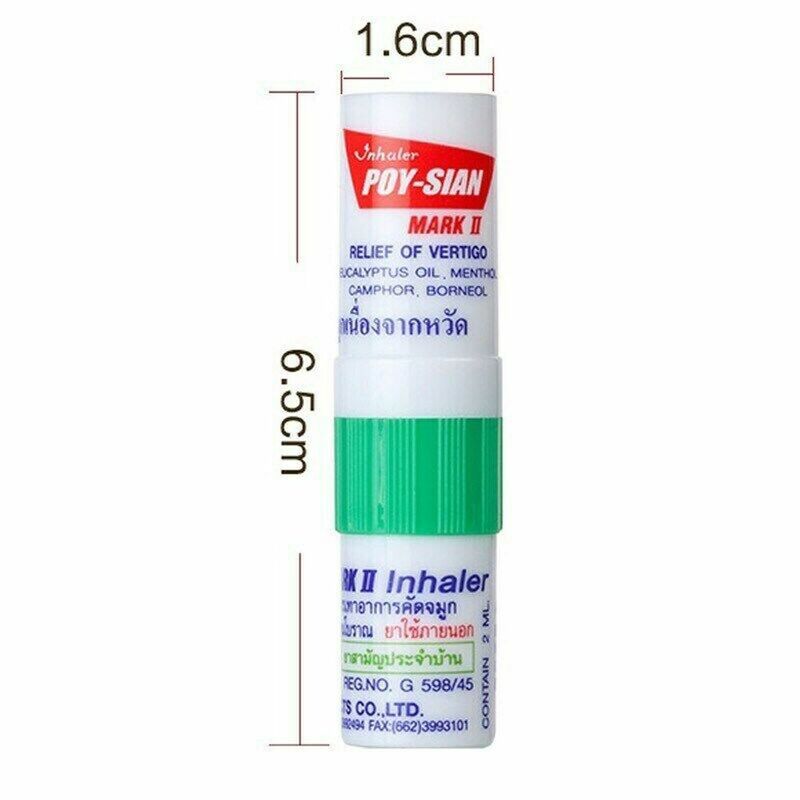 1 buah Thailand Inhaler hidung Poy Sian Mark 2 Herbal Inhaler hidung Poy Sian Stick Mint minyak silinder Brancing Breezy Asma