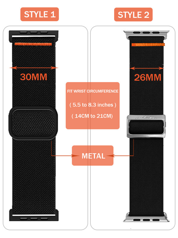 Correa de nailon para Apple Watch, pulsera de 44mm, 45mm, 49mm, 40mm, 41mm, accesorios para IWatch Series 9, 8, 7, SE Ultra 2