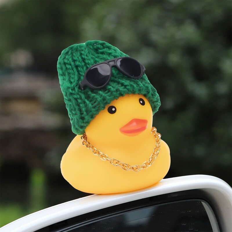 2Pcs Car Rubber Duck Duck Car Decoration Dashboard Car Ornament per accessori per la decorazione del cruscotto dell'auto Ducking Jeep Gift