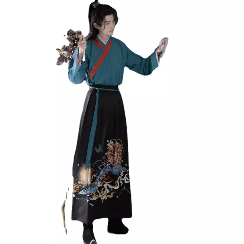 Gaun Hanfu pasangan tradisional Tiongkok jubah Oriental pendekar Dinasti Han pakaian Cosplay Hanfu Tang kuno Cosplay karnaval