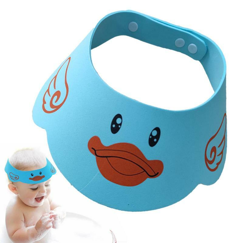 Baby Hair Washing Shield para Toddler, Shower Cap, bonito ajustável Eye Protection Hat, viseira de segurança
